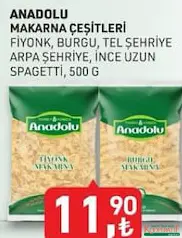 TARIM KREDİ ANADOLU MAKARNA ÇEŞİTLERİ 500 G indirimli fiyat TARIM KREDİ ANADOLU MAKARNA ÇEŞİTLERİ 500 G fiyat ve kampanya bilgisi